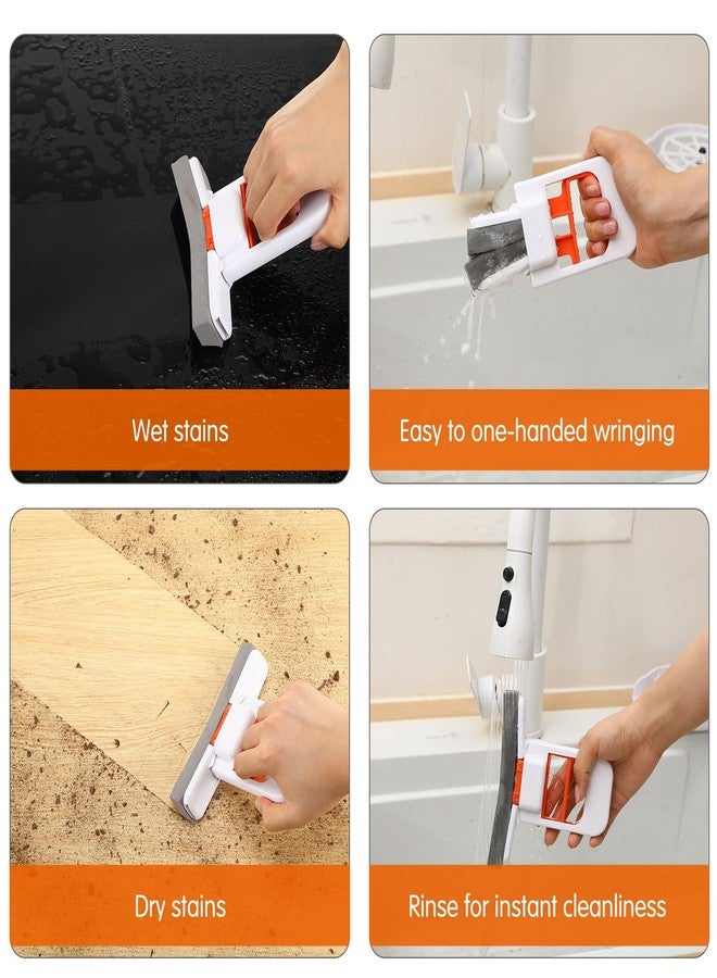Ferrochef 3 Pcs Mini Foldable Desktop Mop Portable Mini Sponge Mop with 9 Pcs Sponge Head Do Not Wash by Hand with Replaceable Sponges Head Self Squeezing Short Mops for Kitchen Floor, Reusable Mops - Image 4